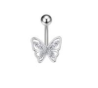 G23Titan Pink Zircon Flower Belly Button Ring Drop Chain 14G G23 Titanium Curved Barbell Navel Piercing Women Girls Sexy Jewelry