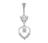 G23Titan Pink Zircon Flower Belly Button Ring Drop Chain 14G G23 Titanium Curved Barbell Navel Piercing Women Girls Sexy Jewelry