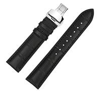 g24 20mm Black Leather Watch Band Strap for 42mm Tissot PRS516 Automatic Watch with Deployment Clasp