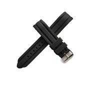 g24 Compatible 22mm Silicone Rubber Watch Band Strap Fits Nautica N14607G | A14607G BFD 100 Date 22mm Black PU | Rubber Replacement Bracelet Wristband