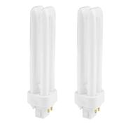 G24q-2 4Pin Compact Fluorescent Bathroom Light Bulb 18W PLC 2700K 1250LM | Warm White 2U Double Turn Tube Energy Saving Light Bulbs PLC CFL Non-Dimmable (AC 220-240V)for Corridor Bedroom