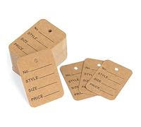 G2PLUS 1000PCS Garment Clothing Tags, Brown Making Labels, Mini Price Tags, 3.5CM*5CM Small Labels for Jewelry Crafting & Clothes