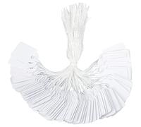 G2PLUS 1000PCS Mini Strung Price Tags - White String Pricemarker Labels, 15x24mm Tie-on Paper Tags for Jewelry Clothing Display - Blank Gift Marking Labels With String