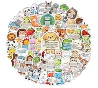 G2PLUS 100PCS Motivational Animal Stickers: Waterproof Vinyl Cute Animal & Plant Quote Stickers for Laptop, Water Bottle, Scrapbooking, Journals, DIY Crafts, Teaching Rewards