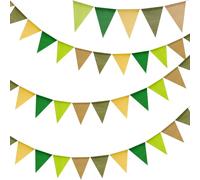 G2PLUS 12M Sage Green Burlap Bunting, 36PCS Green Theme Bunting Banner,Reusable Outdoor Waterproof Bunting, Garden Triangle Bunting for Outdoor Woodland Party/Summer Garden Party/Birthday Decor