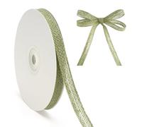 G2PLUS 1cm Sage Green Natural Hessian Ribbon: 20Yards Jute Burlap Ribbon for Crafting, Gift Wrapping and Christmas Wreaths Project