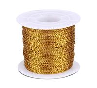 G2PLUS 1mm Metallic Gold Thread String, 100m Sparkly Christmas Twine | 8Ply, Durable, Non-elastic Cord for Gift Wrapping, Making Chrsitmas Decorations, Hang Christmas Cards, Baubles and Ornaments