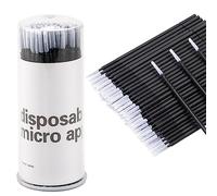 G2PLUS 200 Pcs Micro Brushes Long Tips Eyelash Extension Applicators Micro Brushes for False Eyelashes Black Eyelash Extension Applicators DIY Crafts