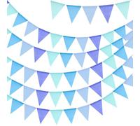 G2PLUS 20M Blue Burlap Bunting, 60PCS Blue Hessian Bunting, Reusable Outdoor Waterproof Bunting, Burlap Banner for Birthday, Baby Shower, Wedding, Nursery/Garden Decoration