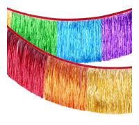G2PLUS 2m Rainbow Fringe Garland, 20cm Sparkly Tinsel Fringing, Glitter Tinsel Garland, Shiny Backdrop Party Streamers for Birthday Wedding Prom Decoration