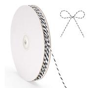 G2PLUS 2MM Black and White Paper Twine, 100M Paper String, Gift Wrapping Twine for DIY Crafts, Crocheting, Wedding Gift Wrapping and Party Decorations