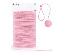 G2PLUS 2MM Jute String Twine, 50M Pink Natural Garden Twine for DIY Art and Crafts, Gardening Use, 3 Ply