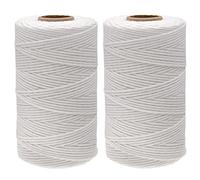 G2PLUS 2mm White Cotton String Cord: 200m Craft Bakers Twine, 3Ply