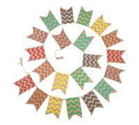 G2PLUS 3.7 m Linen Bunting Hessian Garland Vintage Rustic Cute Bunting Bunting Colourful Bunting for Outdoor Wedding
