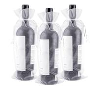 G2PLUS 30PCS White Organza Wine Bottle Bags 750ml Wine Gift Bags with Drawstring for Gift Wrapping Wine Bottles - 14 x 37CM