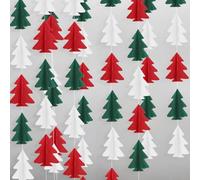 G2PLUS 3D Christmas Tree Garland: 8M Hanging Paper Garland, Xmas Tree Streamer Banner, Red White Green Christmas Party Decorations for Xmas, Family Celebration