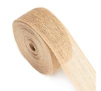 G2PLUS 4CM Natural Hessian Ribbon, 10M Jute Burlap Craft Ribbon for Crafting, Brown Rustic Jute Band for Prsents Wrapping, Christmas Wreaths Project