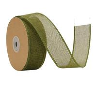 G2PLUS 4cm Sage Green Wired Burlap Ribbon: 10m Hessian Ribbon for Crafting, Bows, Gift Wrapping, Wreaths, Christmas Decoration