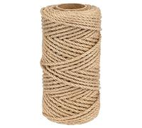 G2PLUS 4MM Thick Jute Rope, 50M Strong Hemp Garden Rope, 3-Ply Jute Twine String for DIY Crafts Arts and Gardening Applications