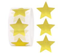 G2PLUS 500Pcs Star Reward Stickers for Children: Gold Purple Self Adhesive Waterproof Holographic Stickers, Sparkly for School Reward Chart