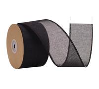 G2PLUS 6.4cm Black Wired Burlap Ribbon: 10m Hessian Ribbon for Crafting, Bows, Gift Wrapping, Wreaths, Christmas Decoration