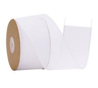 G2PLUS 6.4cm White Wired Burlap Ribbon: 10m Hessian Ribbon for Crafting, Bows, Gift Wrapping, Wreaths, Christmas Decoration