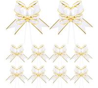 G2PLUS 6 Inch Large Pull Bows for Gift Wrapping, 10PCS, White