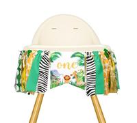 G2PLUS Animal ONE Highchair Banner: 1st Birthday High Chair Banner, for Baby 1st Birthday Party, Photo Props
