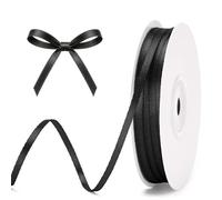 G2PLUS Black Satin Ribbons: 3mm x 100Yards Narrow Gift Wrapping Ribbon for Wrapping Presents, Making Cards, Craft Projects,Christmas Decorations