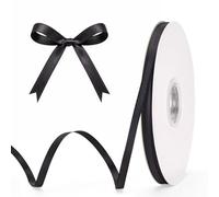 G2PLUS Black Satin Ribbons: 6mm x 100Yards Narrow Gift Wrapping Ribbon for Wrapping Presents, Making Cards, Craft Projects,Christmas Decorations