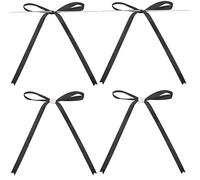 G2PLUS Black Wired Satin Ribbon Bows, 30PCS Self Adhesive Gift Wrapping Bows, 13x18CM Ribbon Bows for DIY Crafts, Balloons, Treat Bags, Gift Wrapping