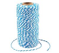 G2PLUS Blue and White Bakers Twine: 2mm Cotton String for Gift Wrapping, DIY Crafts, Wedding Tags, Holiday Decor and Packaging, 100M