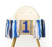 G2PLUS Blue ONE Highchair Banner: 1st Birthday High Chair Banner, for Baby 1st Birthday Party, Photo Props