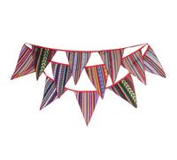 G2PLUS Boho Fabric Bunting Banner - 3.3M Bohemian Outdoor Garland - Summer Cotton Bunting with 12PCS Double Side Pannants for Decorating Children's room, Camping Trips