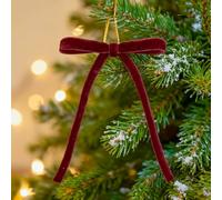 G2PLUS Burgundy Velvet Bows for Christmas Trees, 24 Pcs, 13 x 18 cm
