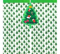 G2PLUS Christmas Tree Foil Curtain: 1m x 2m Tinsel Backdrop, 2PCS Green Christmas Party Decorations for Xmas, Holiday Party, Photo Booth Props Backdrop