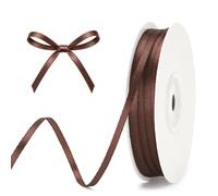 G2PLUS Dark Brown Satin Ribbons 3mm: 100Yards Thin Gift Wrapping Ribbon for Wrapping Presents, Making Cards, Craft Projects,Christmas Decorations