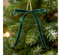 G2PLUS Dark Green Velvet Bows for Christmas Trees, 24 Pcs, 13 x 18 cm