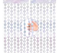 G2PLUS Disco Ball Foil Fringe Curtain: 1mx2m Glitter Silver Tinsel Curtain, 2PCS Disco Ball Photo Booth Props for Prom, Birthday, Bachelorette, 70s and 80s Disco Party Decorations