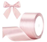 G2PLUS Dusty Pink Stain Ribbons 50mm: Decorative Gift Wrapping Ribbon for Crafting, Party Decoration, 22m