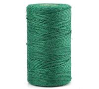 G2PLUS Green Jute String Twine 2MM, 100M Natural Garden Jute Rope, 3 Ply Art and Crafts Linen String for DIY Craft; Gardening Use