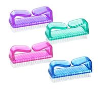 G2PLUS Handle Nail Brushes - 4 PCS Plastic Fingernail Cleaning Brushes - Nail Scrubbing Brushes for Cleaning Nails