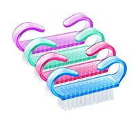 G2PLUS Handle Nail Brushes Small - 4 PCS Plastic Fingernail Cleaning Brushes - Kids Nail Scrubbing Brushes for Cleaning Nails