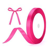 G2PLUS Hot Pink Satin Ribbons 10mm: Thick Deocrative Gift Wrap Ribbons for Crafting, Party Decoration, 22m