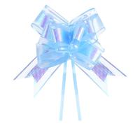G2PLUS Iridescent Blue Large Pull Bows: 10PCS Ribbon Bows for Gift Wrapping, 6 inch Pull Bow for Basket, Wedding, Frozen Party, Baby Shower, Birthday and Holiday Decorations