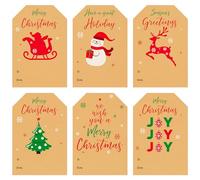 G2PLUS Kraft Christmas Labels Stickers, 120PCS Brown Sticky Writable to from Labels, Vintage Self-Adhesive Festive Stickers for Gift Wrapping, Presents, Holiday Decorations