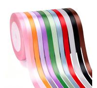 G2PLUS Multi-Colored Stain Ribbons 6mm: 12 PCS Decorative Gift Wrapping Ribbon for Crafting, Party Decoration