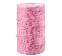 G2PLUS Pink Jute String Twine 2MM, 100M Natural Garden Jute Rope, 3 Ply Art and Crafts Linen String for DIY Craft; Gardening Use