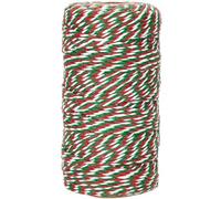 G2PLUS Red Green White Gift Wrapping String: 2mm Cotton Twine for Christmas Craft, Festive Wrapping, Holiday DIY and Decoration, 100M