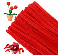 G2PLUS Red Pipe Cleaners for Craft, 30cm Long Chenille Stem for DIY, Arts and Crafts Project Decoration